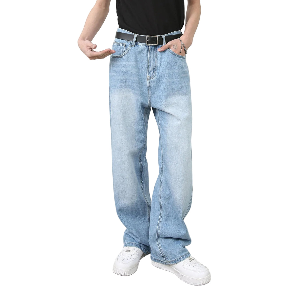 Colorful Wide-Leg Loose Straight Jeans