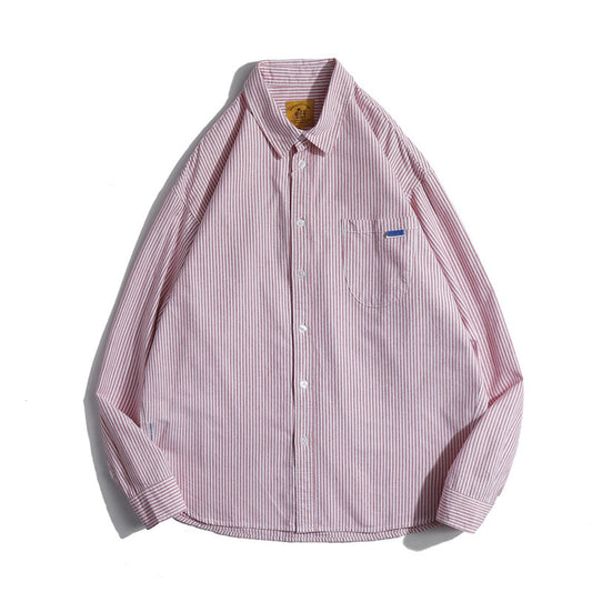 Striped Lapel Shirt for Men and Women