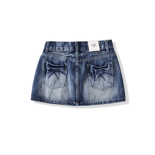 Premium High-Waisted A-Line Denim Skirt
