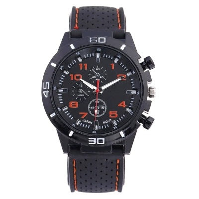 Rubber Sports Men's Watch with Silicone Strap for Students