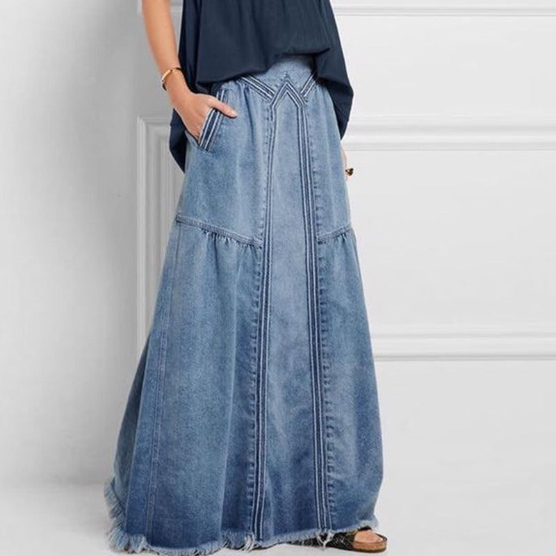 Women's Premium Japanese Denim A-Line Skirt