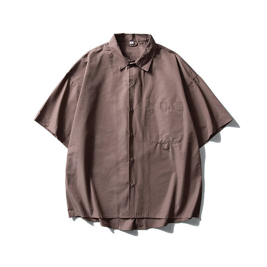 Solid Color Minimalist Short Sleeved Shirt