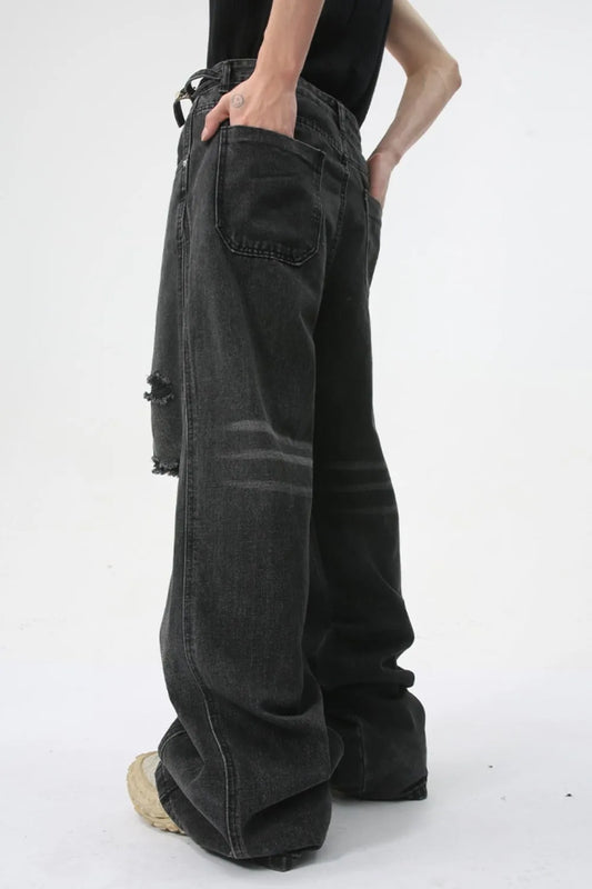 Distressed Jeans with Pockets – Premium Japanese Denim