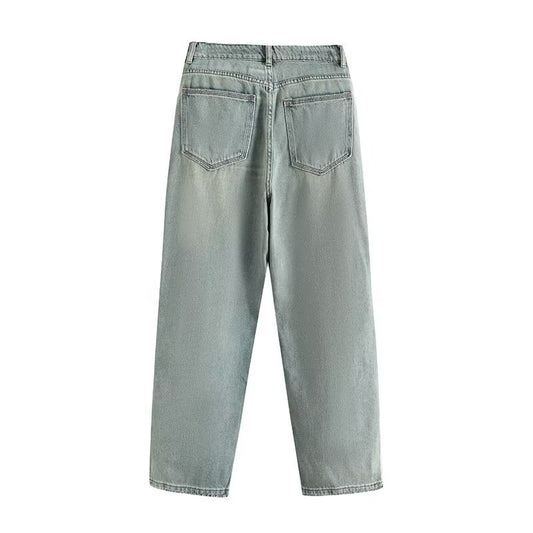 Women's Elastic Waist Loose Casual Wide Leg Jeans