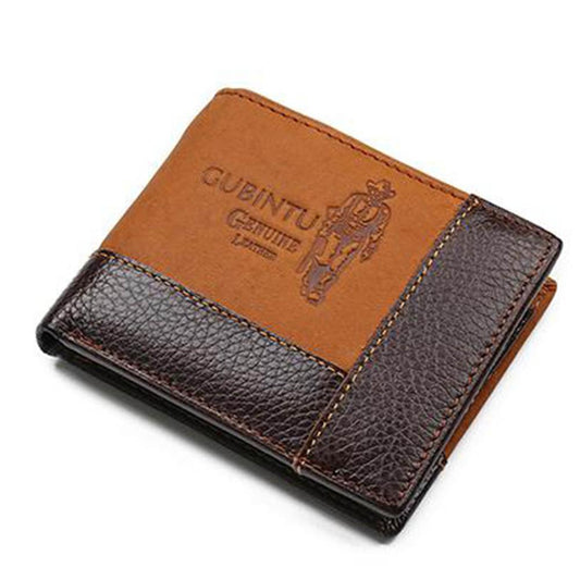 Genuine Leather Men's Wallet with Coin Pocket and Zipper for Men