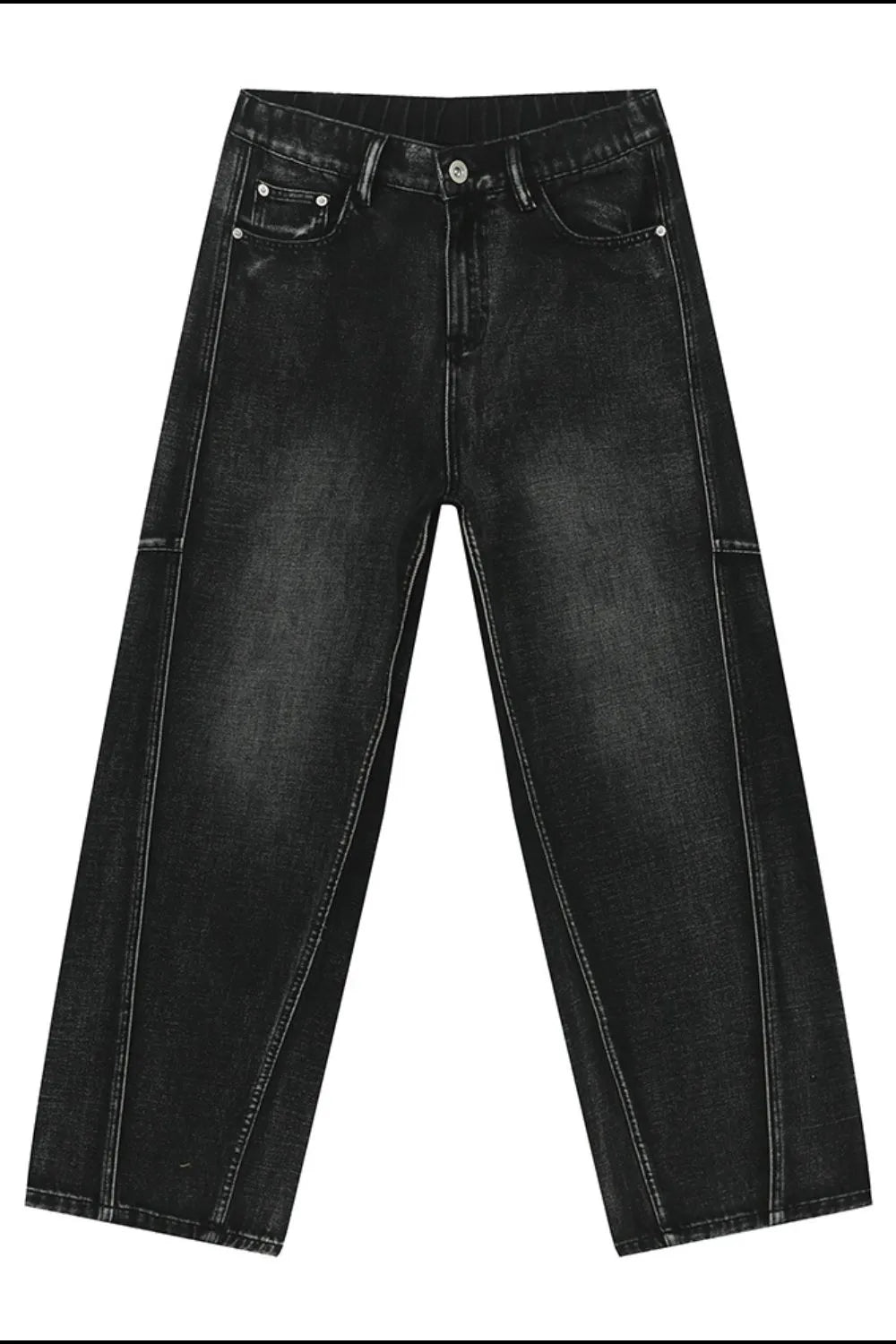 Premium Panelled Straight Leg Jeans - Japanese Denim