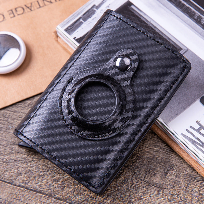 Airtag Location Tracker Leather Card Holder - Simple Business Multi-Function Wallet