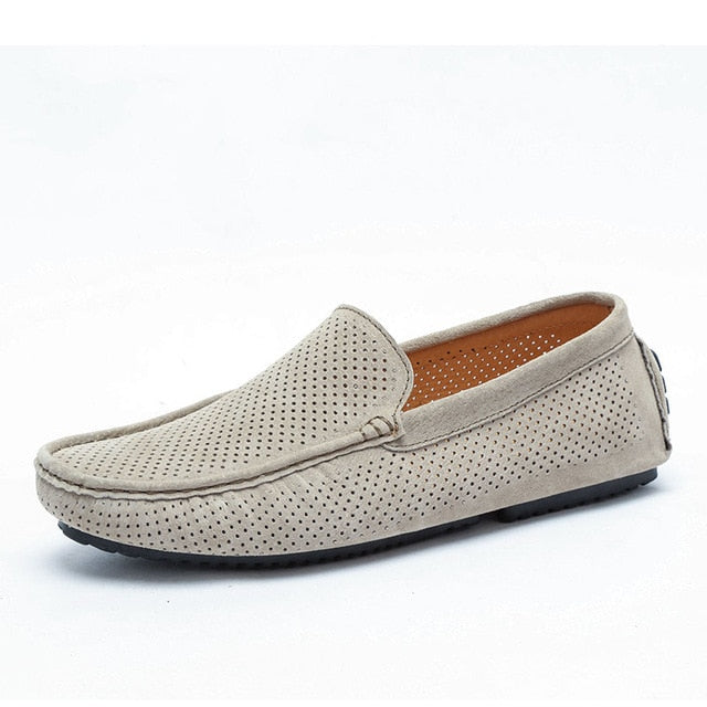 Men's Genuine Leather Loafers - Casual Slip-On Shoes