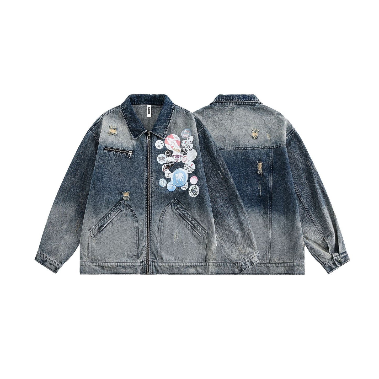 Color Changing Washed Denim Jacket