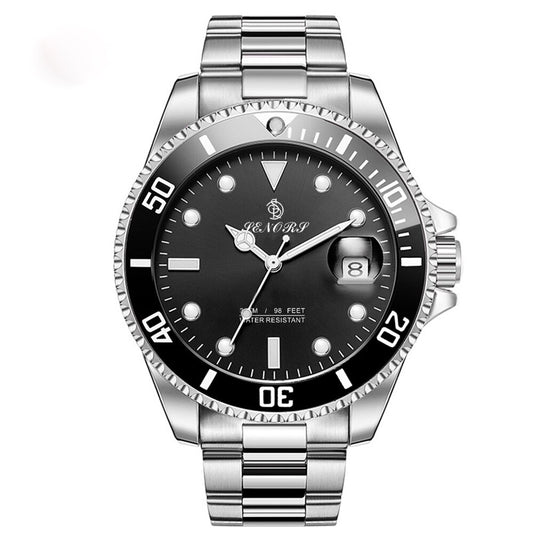 Men’s Automatic Black Stainless Steel Waterproof Watch – Submariner Style