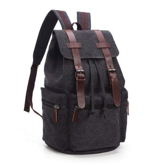 Durable Canvas Laptop Backpack Large Capacity Travel Bag