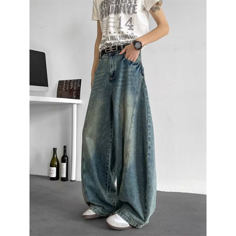 Bending Knife Denim Casual Pants for Men and Women
