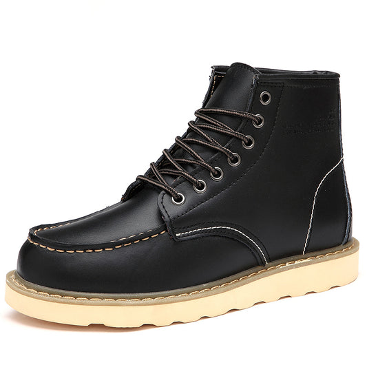 British Casual High Top Genuine Leather Work Boots for Men