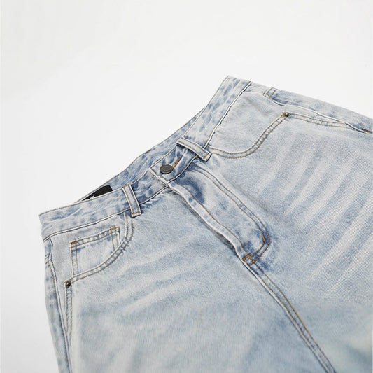 Vintage Men's Denim Jeans, Distressed Bleached Whiskered