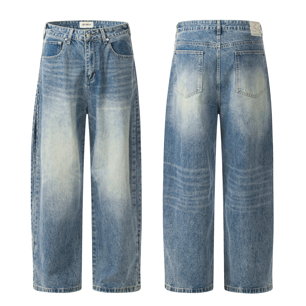 Water-Washed Flared Casual Slim Wide-Leg Jeans for Men and Women
