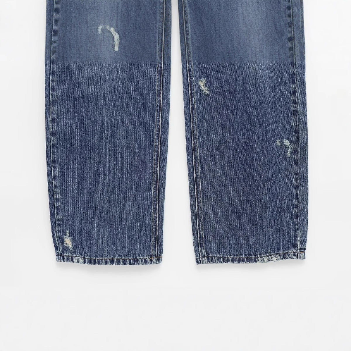 Women's Fashion Casual High Waist Curved Hem Denim Pants