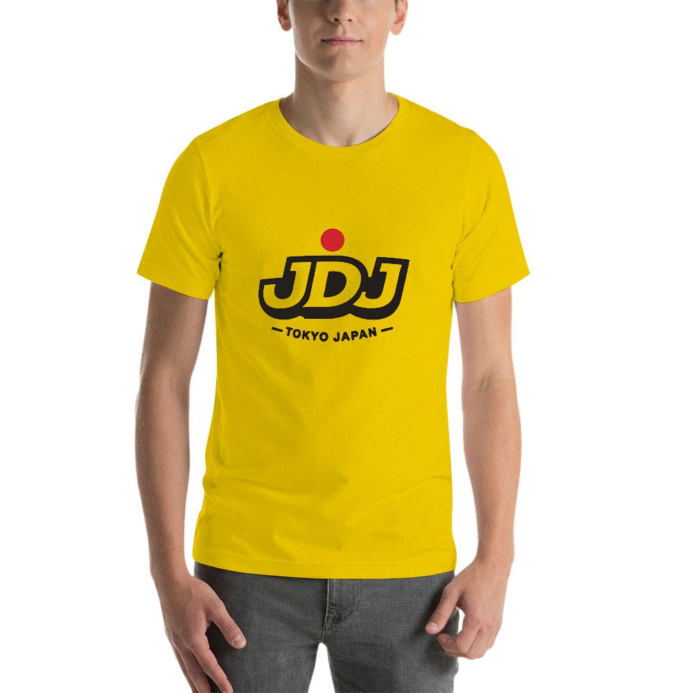 JDJ Logo Men's Short Sleeve Cotton T Shirt - Yellow