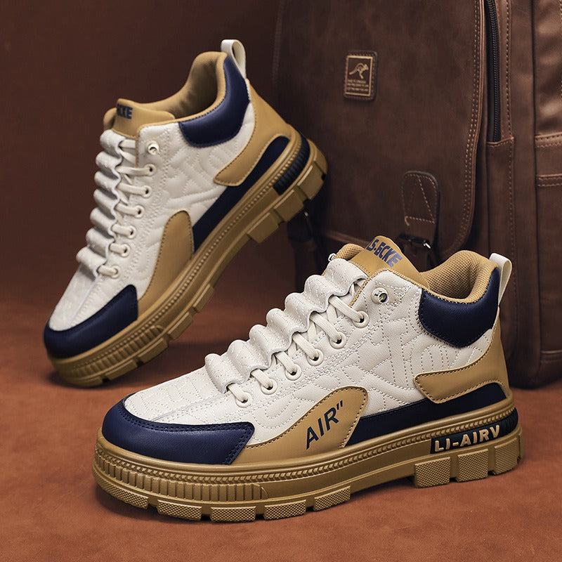 Versatile Men's Casual Workwear Shoes with Thick Sole