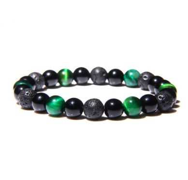 Tiger Eye Bracelet - Obsidian Hematite Gemstone Bead Bracelet