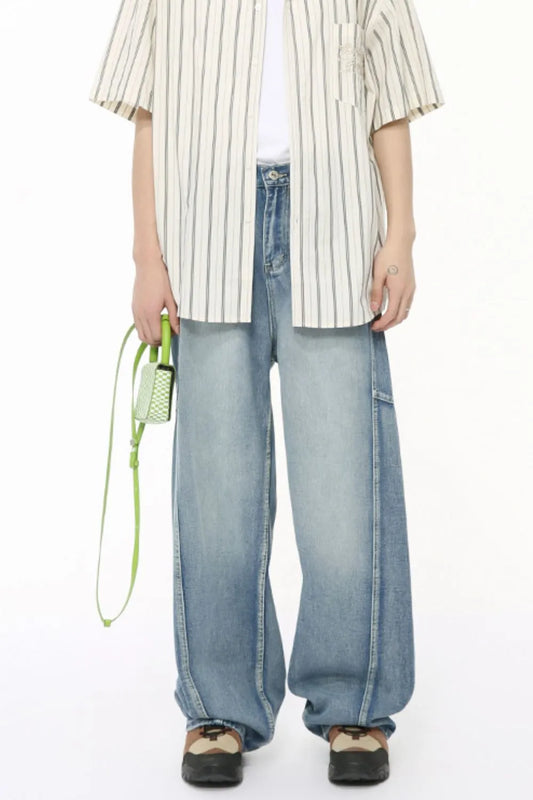 Mid Rise Wide Leg Jeans - Premium Japanese Denim