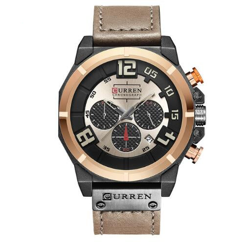 Quartz Watches Men Leather Wrist Watch