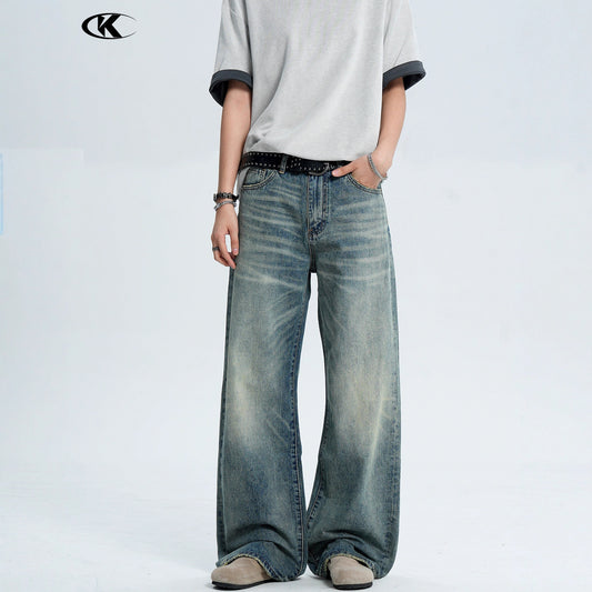 Denim Pants for Men and Women - Straight Loose Flare Wide Leg Trousers