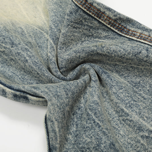 Simple Washed Denim Long Pants - Retro Loose Fit