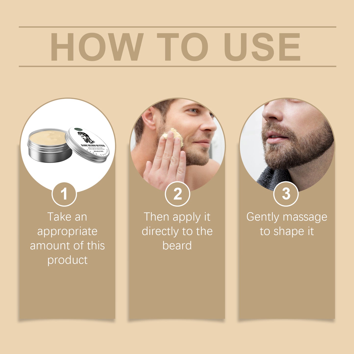 Men's Beard Care Wax With Argan Oil And Vitamin E For Nourishing Soft Beard