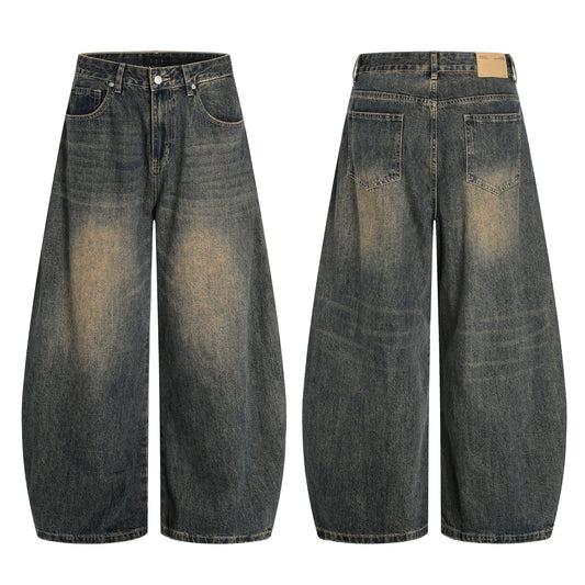 Water Washed Loose Fit Slimming Casual Banana Sickle Long Pants