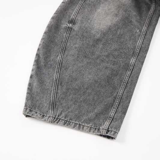 Unique Design Tapered Denim Long Pants for