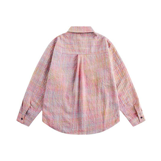 Bubble Gauze Checkered Long Sleeved Shirt