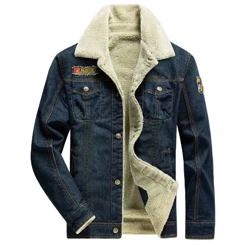 Men's Casual Loose Plush Denim Jacket - Thickened Cotton Shirt
