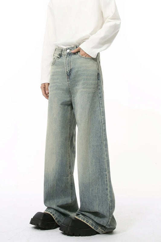 Wide Leg Jeans with Pockets - Premium Japanese Denim