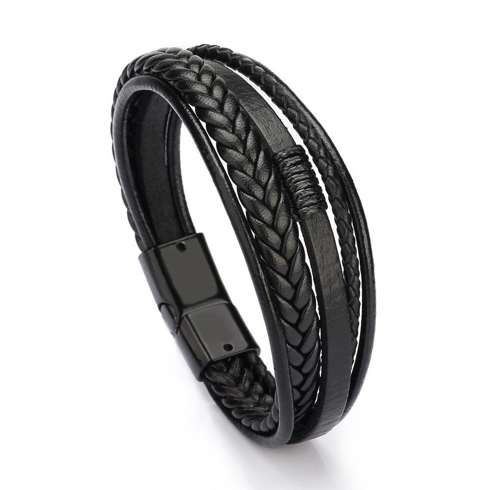 Jewelry Leather Rope Hand Woven Bracelet Men