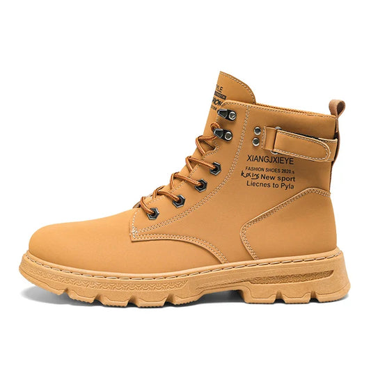 Men's High Top Workwear Boots - Casual Leather Boots