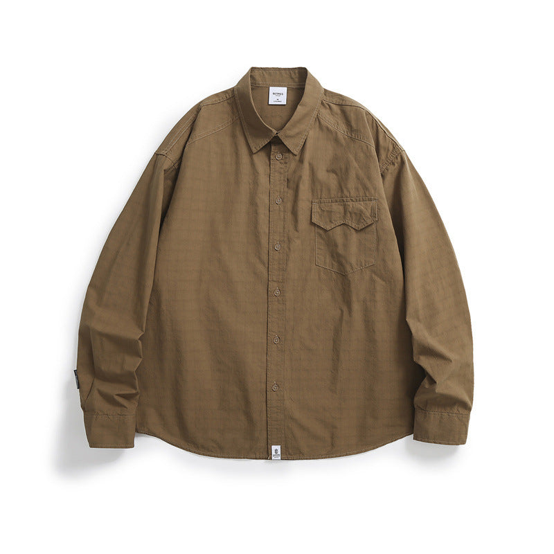 Simple Solid Color Long Sleeve Shirt for Casual Wear