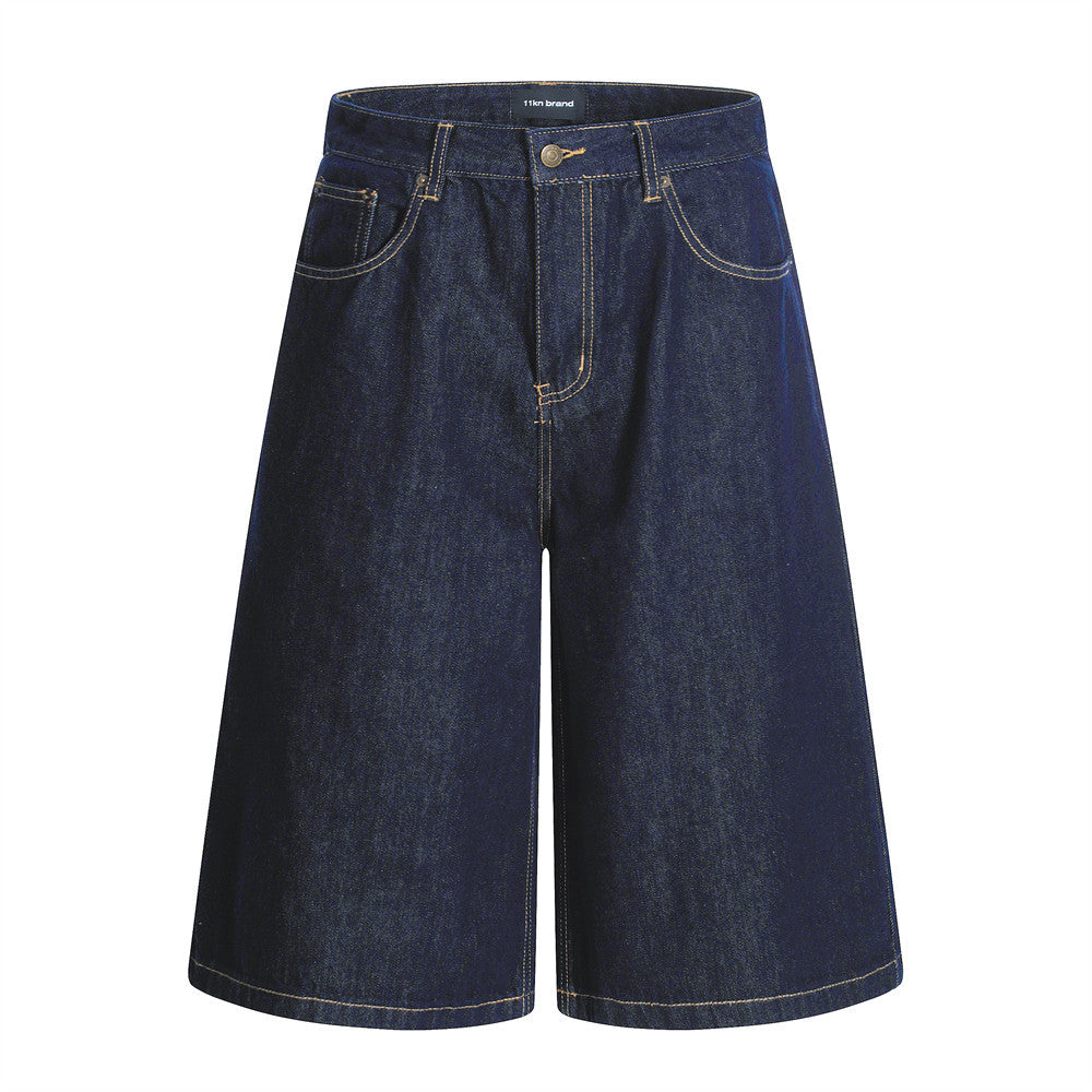 Men's Loose-Fit Wide-Leg Denim Shorts