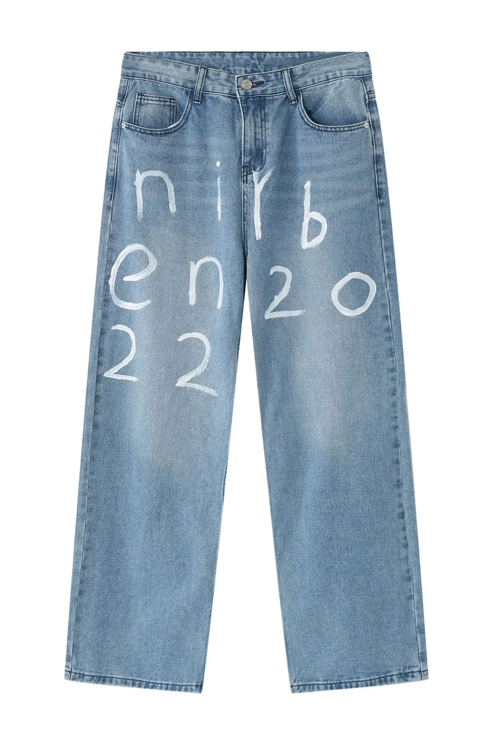 Men's Graffiti Wide Leg Jeans - Premium Japanese Denim