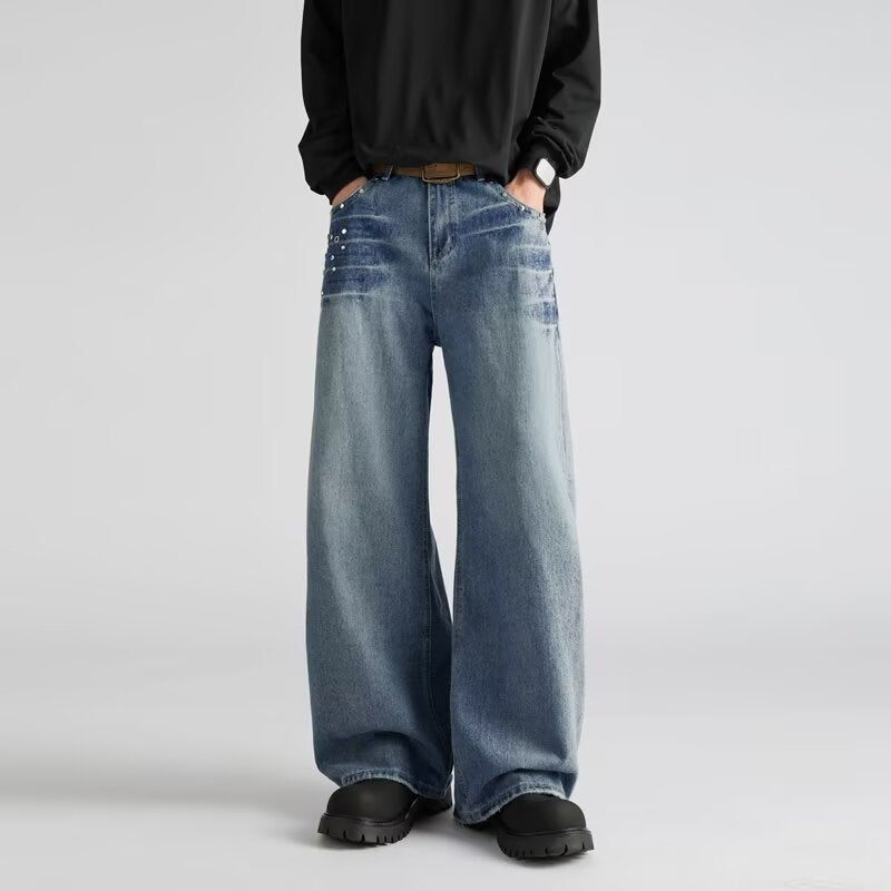 Men's Loose Fit Slimming Straight Leg Cowboy Pants