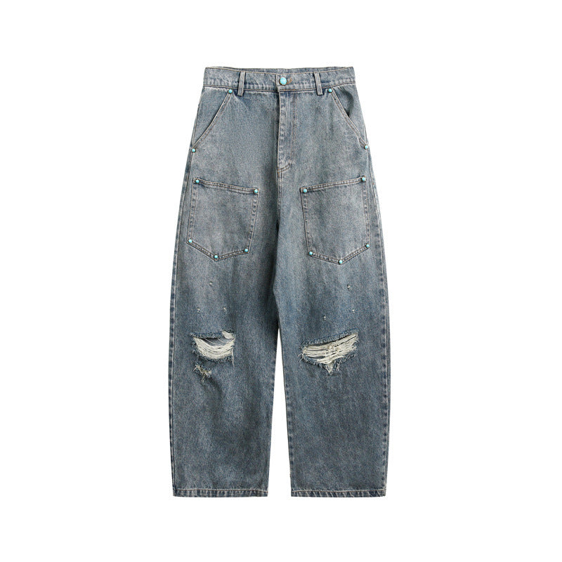 Casual Loose Straight Leg Denim Pants