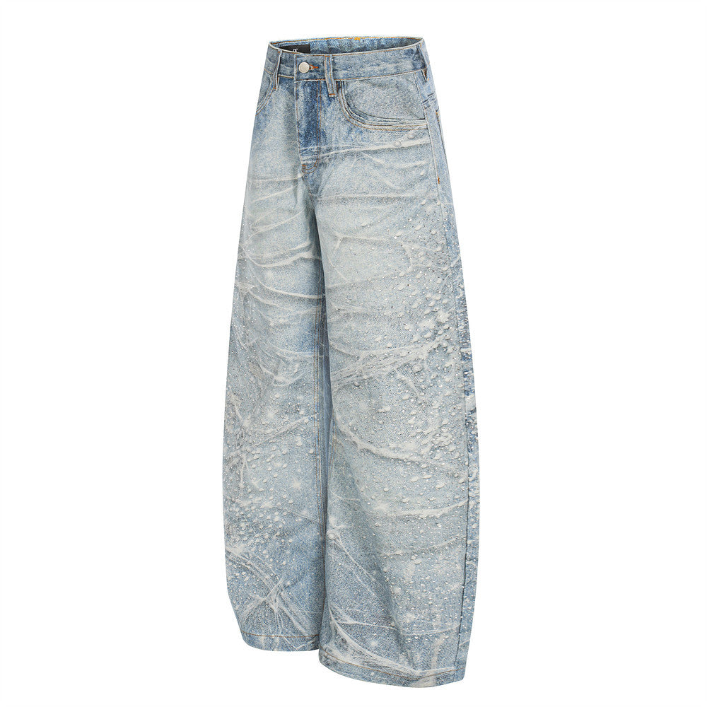 Wash Gradient Curved Denim Jeans