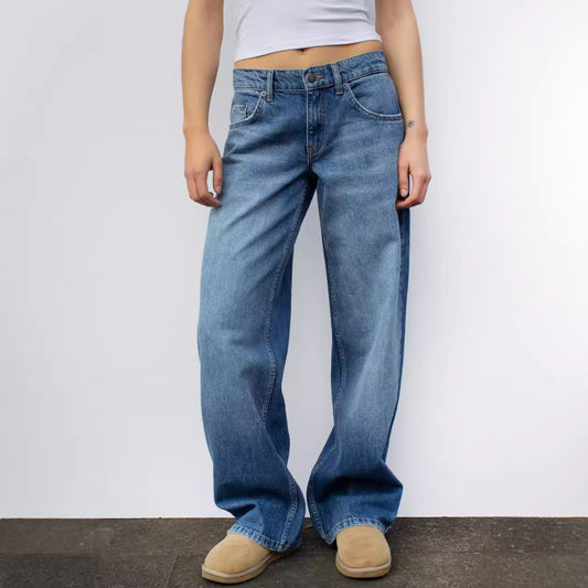 Wide Leg High Waisted Jeans in Various Colors