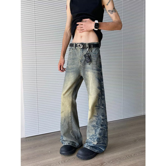 Premium Side Pleated Flared Jeans for Men and Women