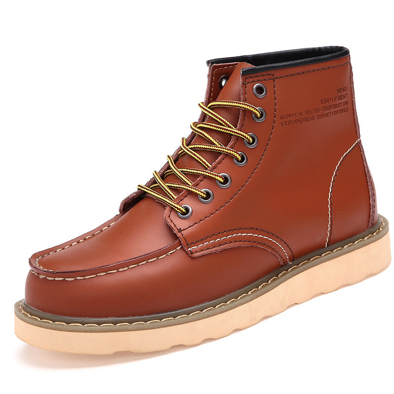 British Casual High Top Genuine Leather Work Boots for Men