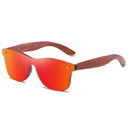 Wooden Vintage Men Sunglasses Polarized Rimless Square Frame