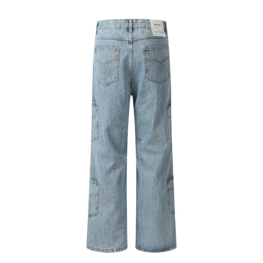 Design Sense Men's Multi-Pocket Denim Work Pants