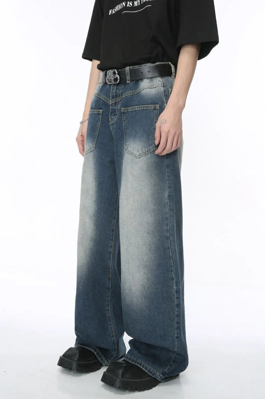 Wide Leg Jeans with Pockets - Japanese Denim