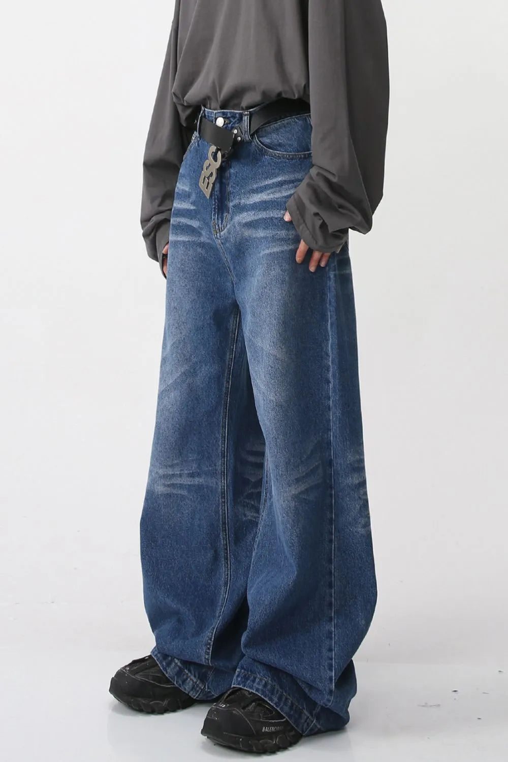 Wide Leg Jeans with Pockets - Premium Japanese Denim