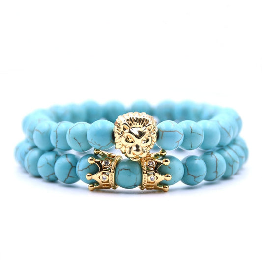 King Lion Bracelet - Crown Charm Bracelet