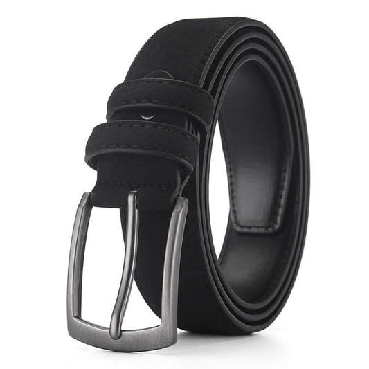 Men's Needle Buckle Suede Leather Belt - Retro Casual Style for Male Students